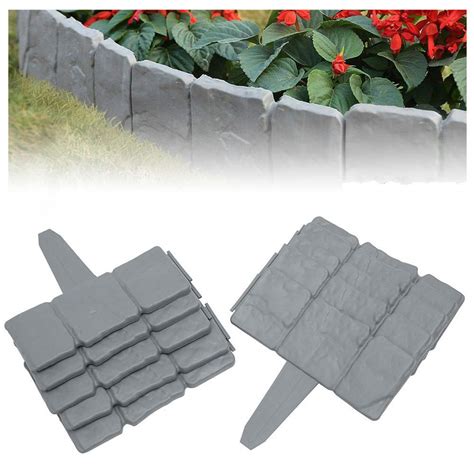 Rumfo 20 Packs Pp Garden Fence Edging Stone Effect Lawn | Desertcart INDIA