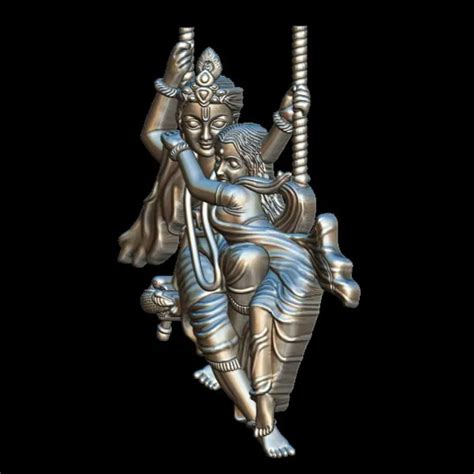Divine Swing Radha Krishna 3D Pendant for Jewelry Lovers