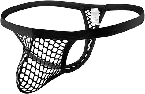 Buy Men's Sexy Mesh Thongs See-Through G-String Bikini Bulge Pouch ...