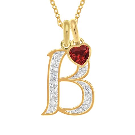 Personalized Birthstone & Diamond Initial Pendant