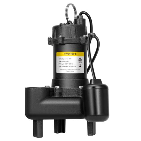 Buy VIVOHOME 1 HP Submersible Cast Iron Sewage/Effluent Pump, 5220 GPH ...