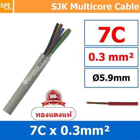 [ 3 เมตร ] SJK 0.3 Sq.mm. 2C 3C 4C 5C 6C 7C 8C 10C 12C x 0.3 สายมัลติค ...
