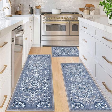 Ileading Boho Kitchen Rugs Sets 3 Piece with Runner Non Slip Kitchen ...