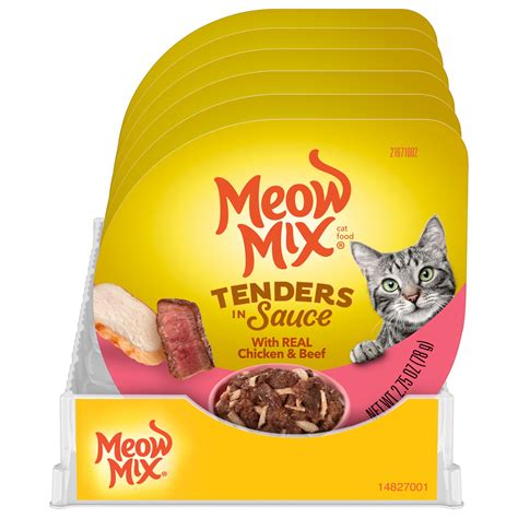 Meow Mix Tender Favorites Chicken and Beef Wet Cat Food, Moist and in ...