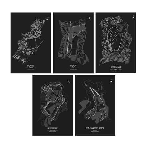 F1 circuits Poster Set of 5 – Frameo Store