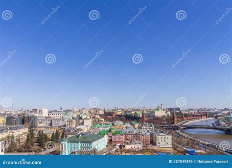 Moscow Kremlin and the Bell Tower of Ivan the Great and Russian Weapons with Moscow Cityscape ...