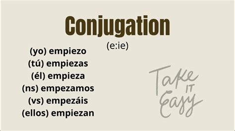 Empezar conjugation in spanish - YouTube