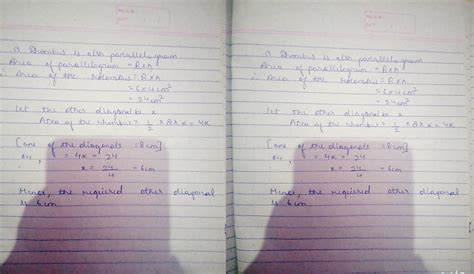 Find the area of a rhombus whose side measures 5 cm and one diagonal ...