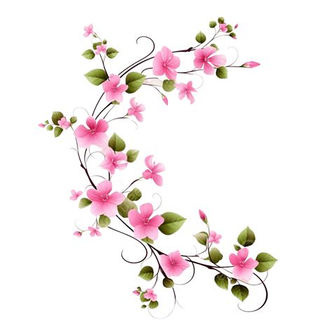 Pink Flower Vine Decoration, Vine, Summer, Love PNG Transparent Image ...