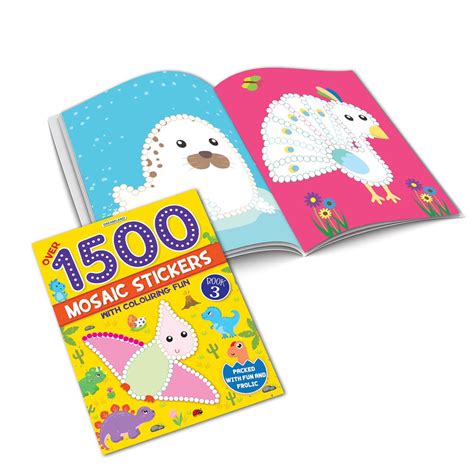 1500 Mosaic Stickers Book 3 with Colouring Fun - Sticker Bok for Kids ...