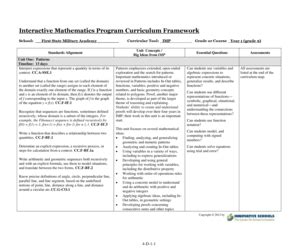 Fillable Online Interactive Mathematics Program Curriculum Framework ...