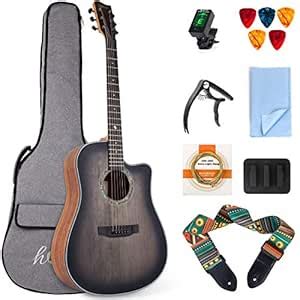 lotmusic 41 Inch Acoustic Guitar Full-size Dreadnought Professional ...