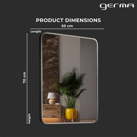 Aluminum Frame Mirror - Rectangle Shape 70cm x 50cm - TR 133 – Germa Store