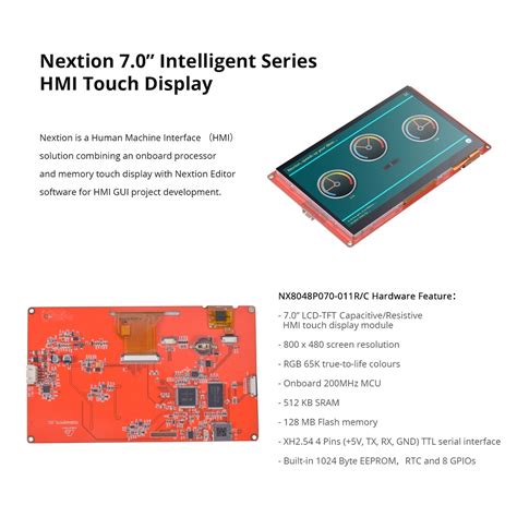 Nextion NX8048P070-011C 7.0 inch Intelligent Series HMI Capacitive ...