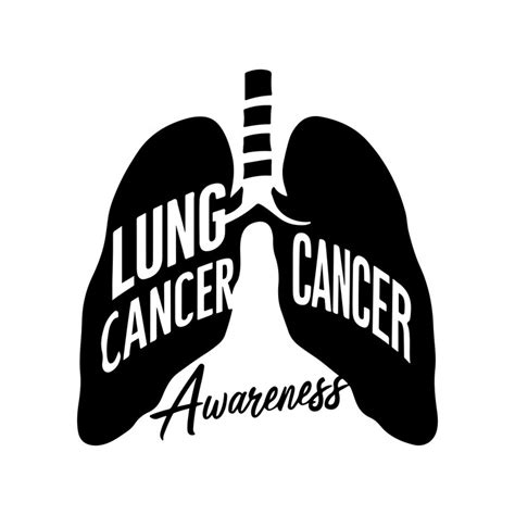 Lung cancer awareness vector art silhouette logo design black and white ...