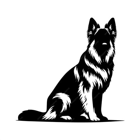 Premium Vector | Silhouette German Shepherd dog vector design - silhouette of german shepherd