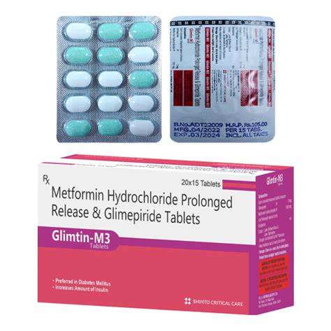 Metformin Hydrochloride 500 mg + Glimepiride 3 mg Bilayered Tablets As