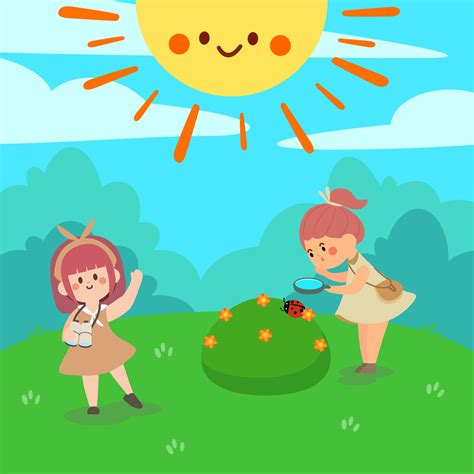 campamento de verano para niños. actividades para niños, niños jugando ...