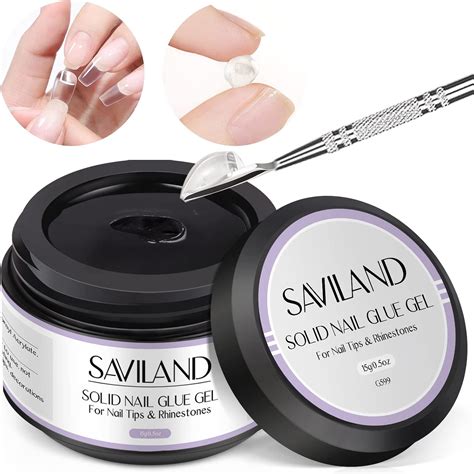 Saviland Strong Nail Glue Gel - 15ML Professional Gel Nail Glue for ...