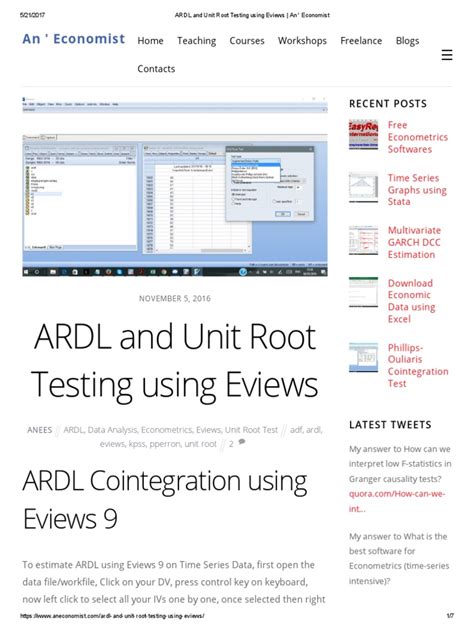 Image result for ADRL Testing EViews with Interpretation
