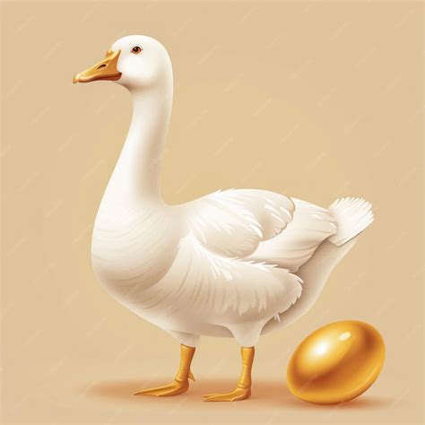 Gold Goose Cartoon Illustration of Goose Laying Golden Egg | Premium AI ...