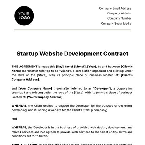 Image result for Sample Web Development Contract