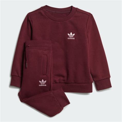 adidas Adicolor Crew Set - Burgundy | Free Shipping with adiClub ...