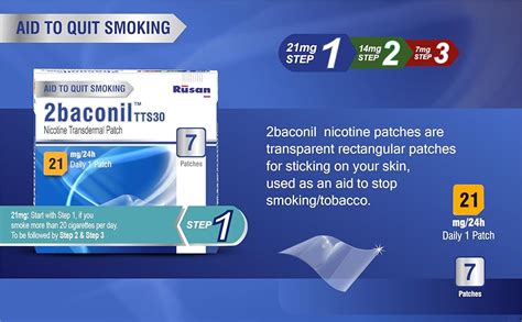 Buy Rusan 2baconil Nicotine Transdermal Patch 21mg/24h | Helps to Quit ...