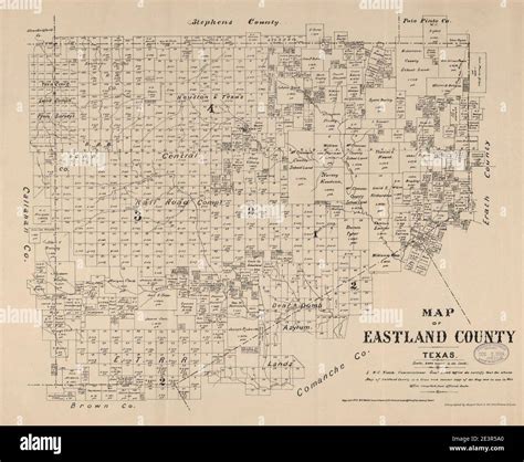 Map of Eastland County, Texas Stock Photo - Alamy