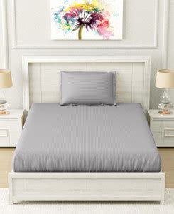 TRIDENT 210 TC Cotton Single Striped Flat Bedsheet - Buy TRIDENT 210 TC ...