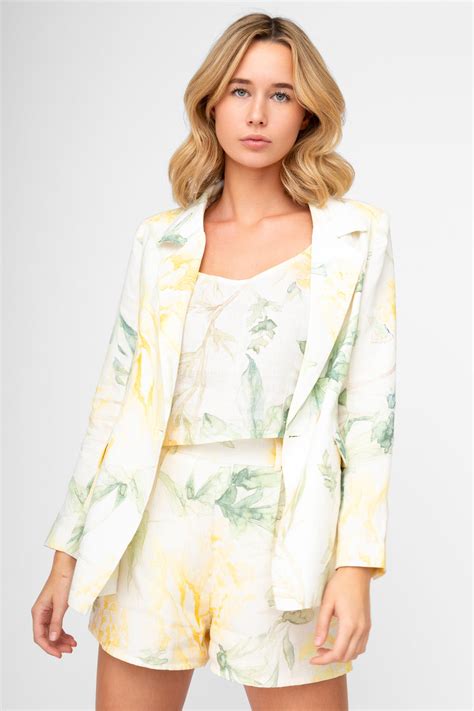 Floral Blazer - Womens Linen Blazer | FLORA by Alexandria