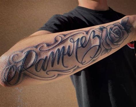 inner forearm name tattoo