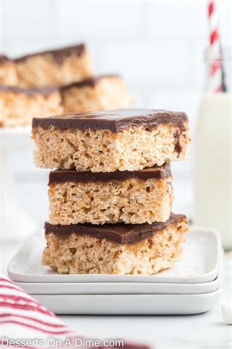 Chocolate Caramel Rice Krispie Treats - Desserts on a Dime