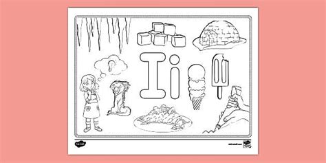 Letter I Coloring Page for PreK-K (teacher made) - Twinkl