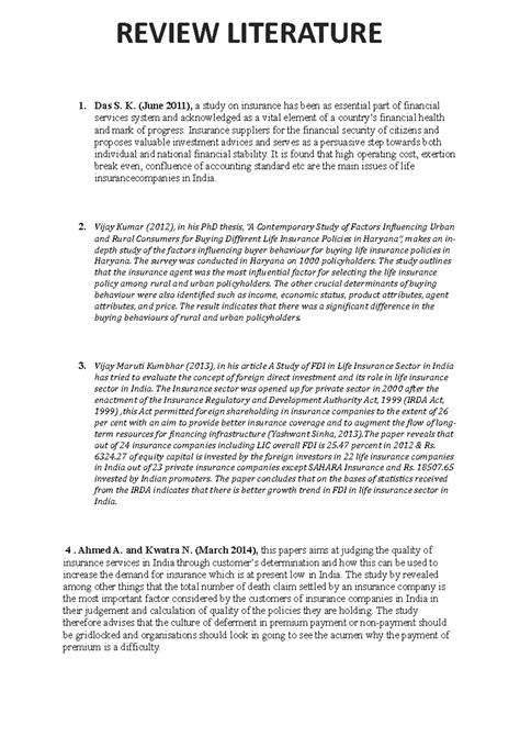 Review of literature - WIP PROJECT - 1. Das S. K. (June 2011), a study ...