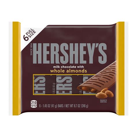 HERSHEY'S, Milk Chocolate with Whole Almonds Candy, Individually ...