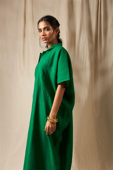 Panna Linen Kaftan Dress – Saphed