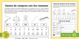 Fichas de actividad: Colorear con números romanos