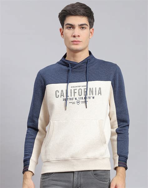 Buy Men Navy Blue Printed F Neck Full Sleeve Sweatshirt Online in India ...