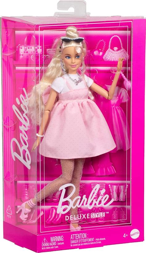Buy Barbie Deluxe Style Doll #3 in Barbiecore Outfit, Blond Hair in Top ...