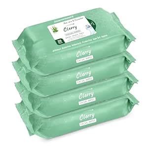 Clerry Daily Cleansing Facial Wipes with Aloe Vera & Vitamin E ...