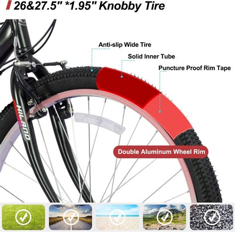 Buy Hiland Mens and Womens 26 Inch Mountain Bike with 18 Speed Shifter ...