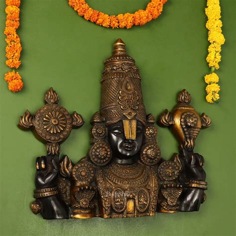 Brass Superfine Lord Venkateshwara Swamy Tirupati Balaji Face Bust Wal ...