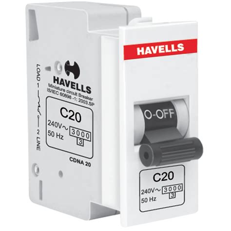 Havells MCB ORO 20 A SP Mini MCB 'C' Series 3 kA for Home, Office ...