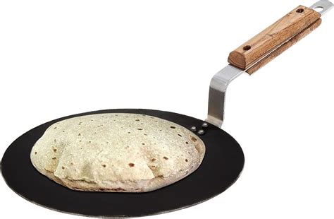 Buy PANCA Iron tawa for Roti,Chapati,Dosa Loha Tawa with Wooden Handle ...