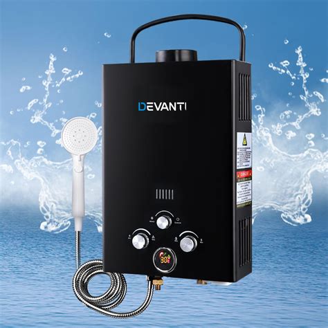 DEVANTi Outdoor Gas Hot Water Heater w/ Pump Black - Bunnings Australia