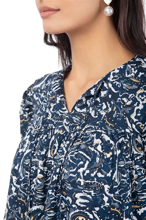 Buy Blue Tunic tops for women online at Zlaata