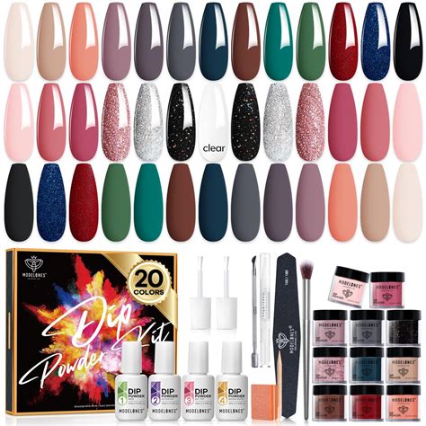 Amazon.com: Modelones 20 Colors Dip Powder Nail Kit, Nail Dip Powder ...
