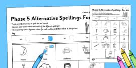 Phase 5 Colour by Spelling - Letters and Sounds 'ai'