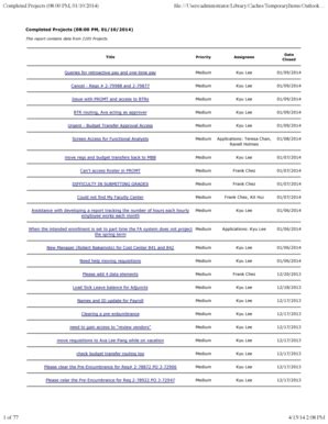 Fillable Online web peralta Completed Projects (08:00 PM, 01/10/2014 ...